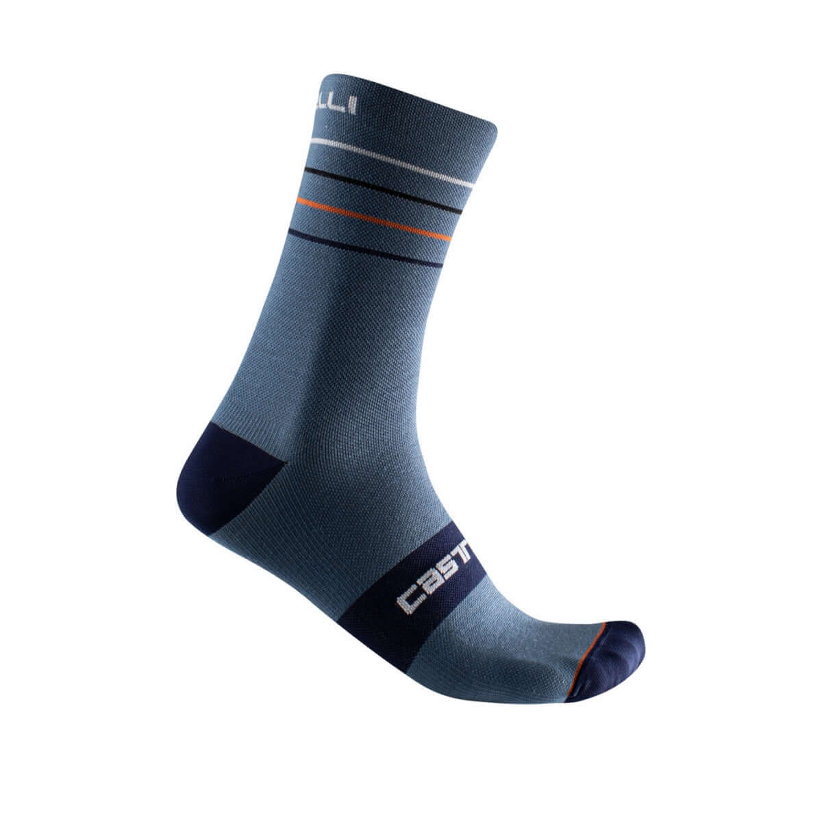 Castelli Endurance 15 Mens Cycling Socks (Light Steel Blue/Pop Orange)