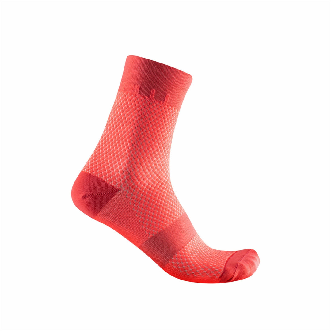 Castelli Velocissima 12 Womens Cycling Socks (Brilliant Pink/Coral Flash)