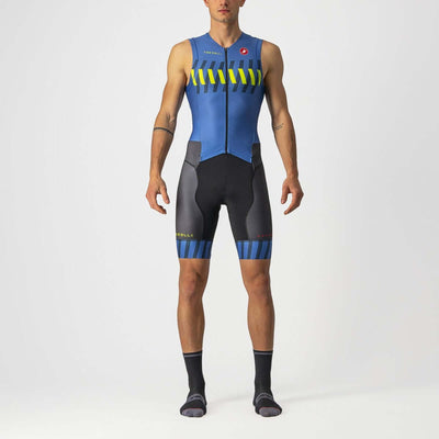 Castelli Free Sanremo 2 Mens Cycling Triathlon Suit (Cobalt Blue/Electric Lime)