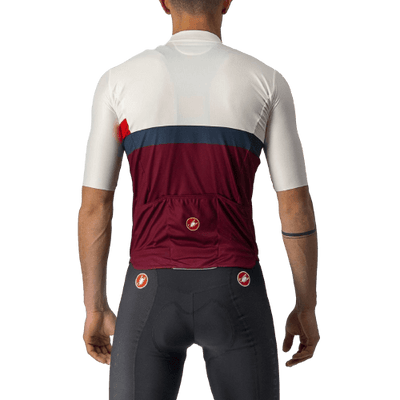 Castelli A Blocco Mens Cycling Jersey (Ivory/Red/Blue/Bordeaux)