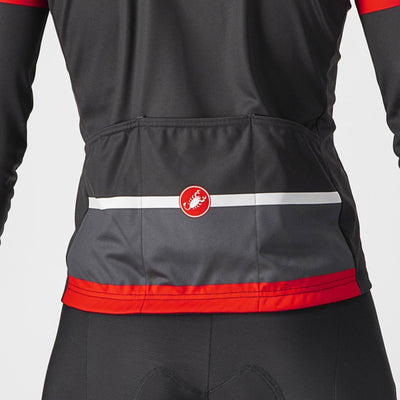 Castelli Passista Mens Cycling Jersey (Light Black/Dark Gray-Red)