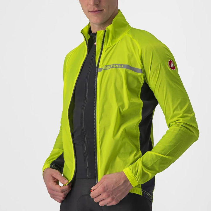 Castelli Squadra Stretch Mens Cycling Jacket (Electric Lime/Dark Gray)