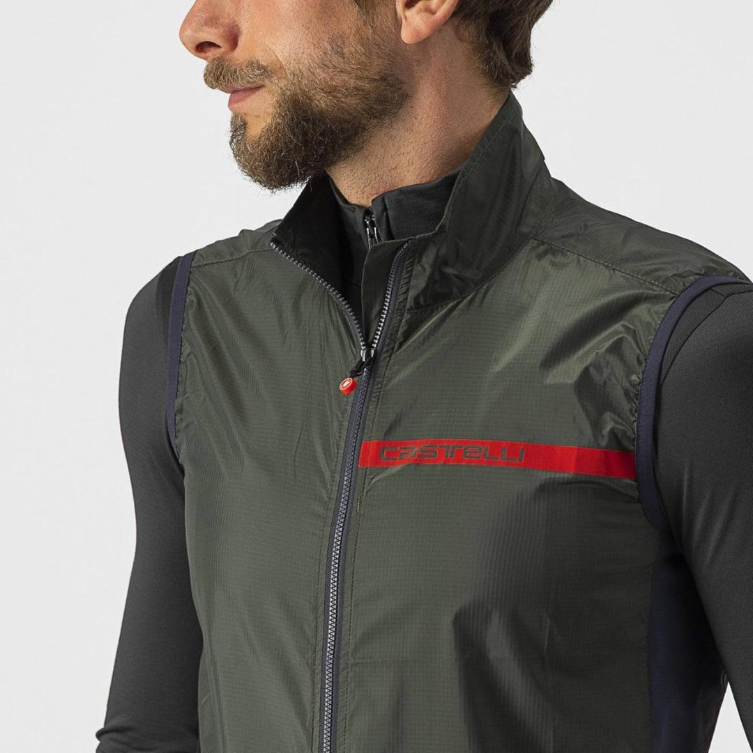 Castelli Squadra Stretch Mens Cycling Jacket (Military Green/Dark Gray) - BUMSONTHESADDLE