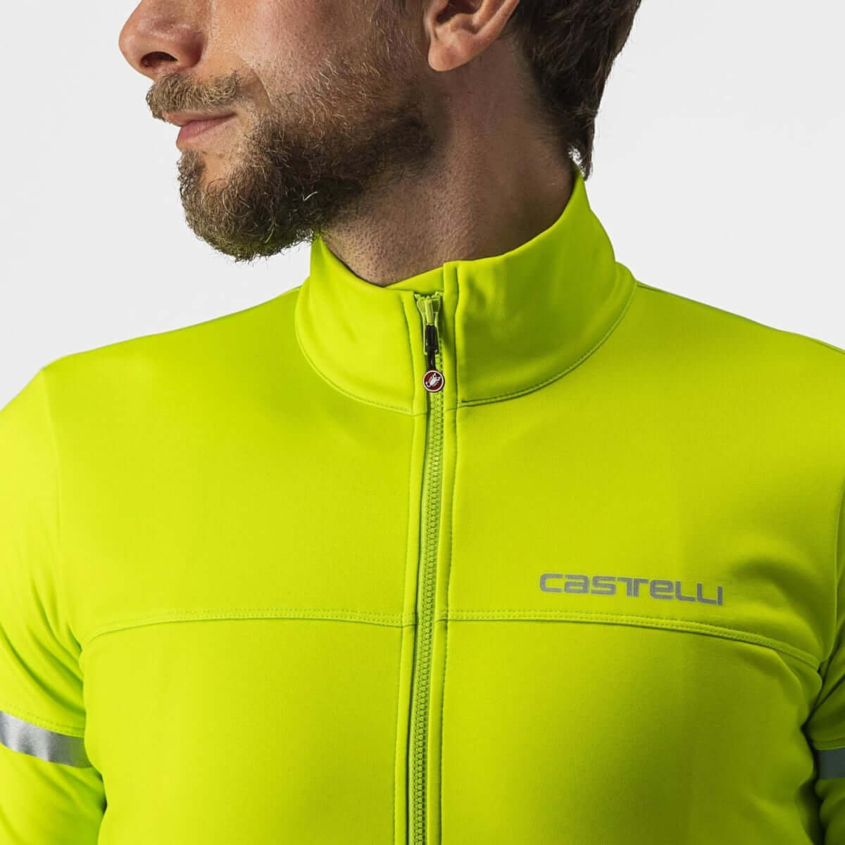 Castelli Fondo 2 Mens Cycling Jersey (Electric Lime/Silver Reflex)
