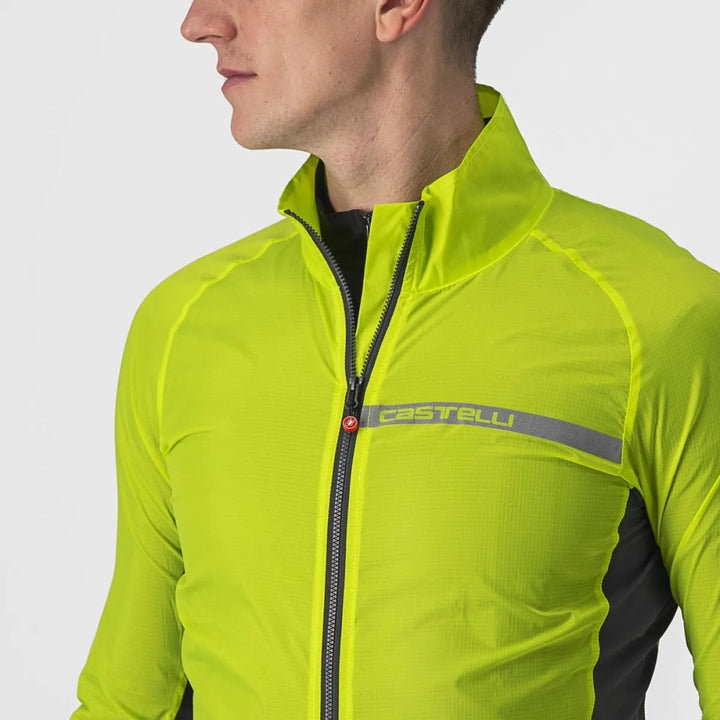 Castelli Squadra Stretch Mens Cycling Jacket (Electric Lime/Dark Gray)