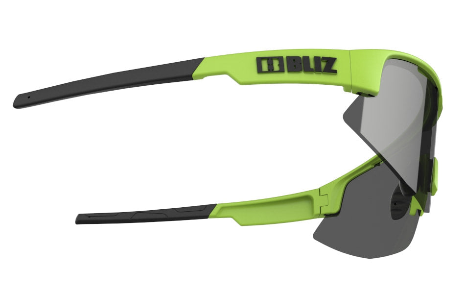 Bliz Matrix Sport Sunglasses (Smoke Silver Mirror/Matte Lime Green)