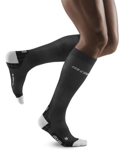 CEP Run Ultralight Mens Compression Socks (Black/Light Grey)