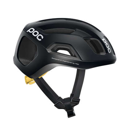 POC Ventral Air Spin Road Cycling Helmet (Uranium Black/Sulphur Yellow Matt)