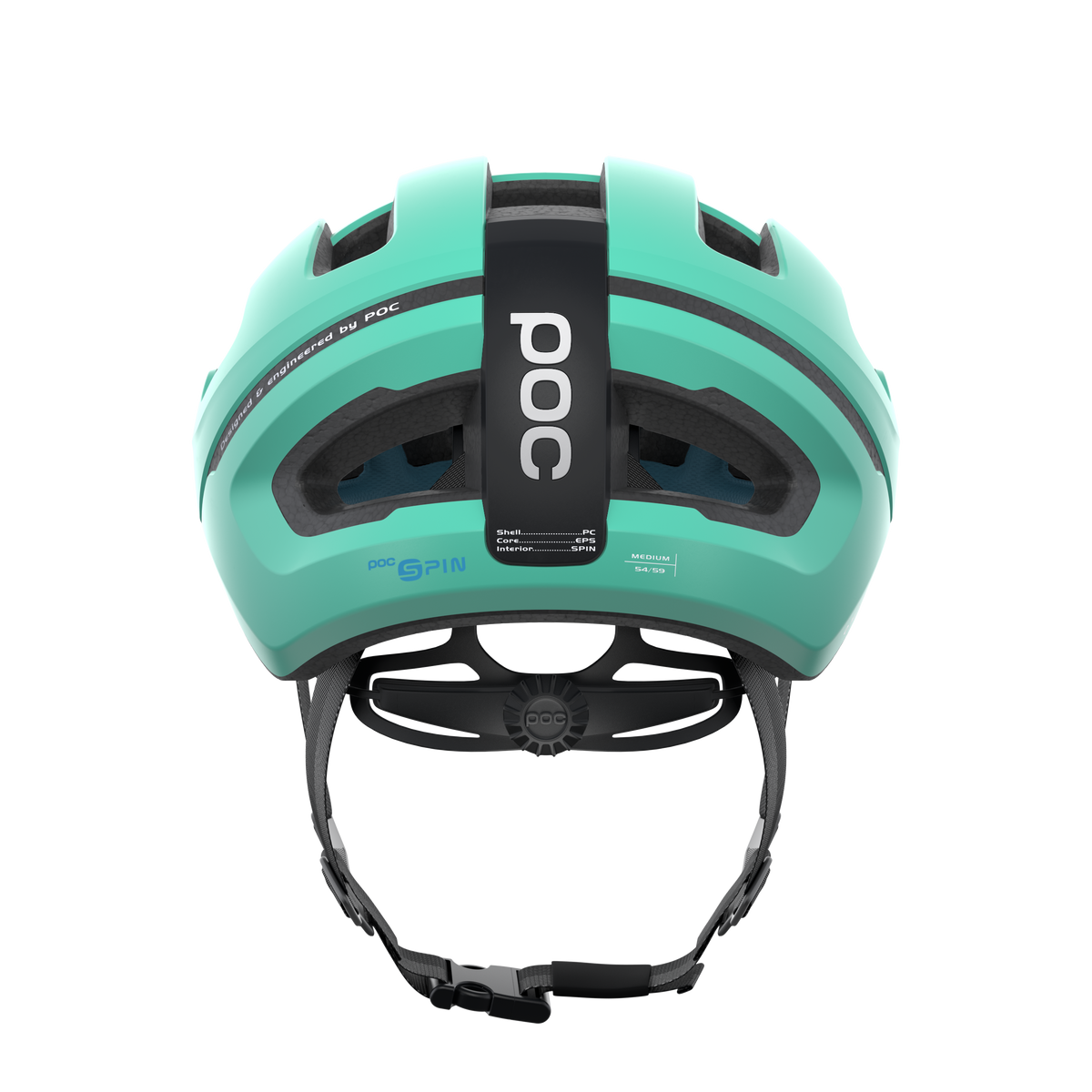 POC Omne Air Spin Road Cycling Helmet (Uranium Black/Fluorite Green Matt)