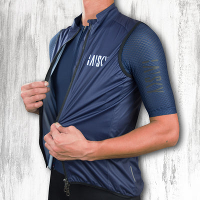 Baisky Double zipper Men Wind Vest (BK Blue)
