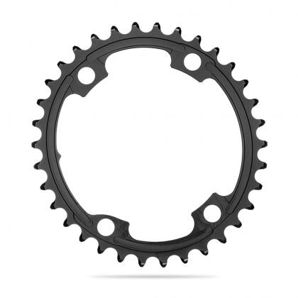 absoluteBLACK 2x 110/4 BCD Road Oval Chainring (Black)