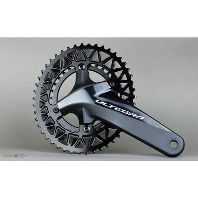 Absolute Black Oval Road/Gravel CR 2X 110/4 BCT 46T Chainring (Black)