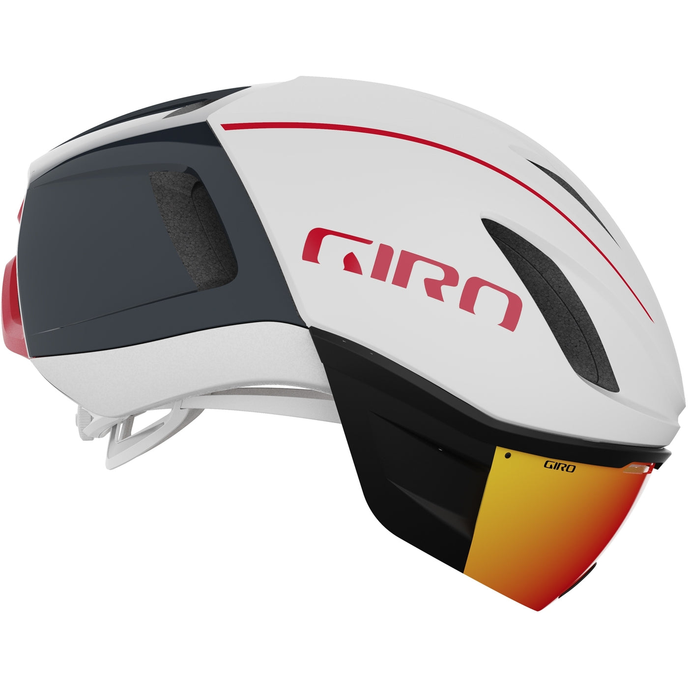 Giro Vanquish MIPS Road Cycling Helmet (Matte White/Portaro Grey/Red)