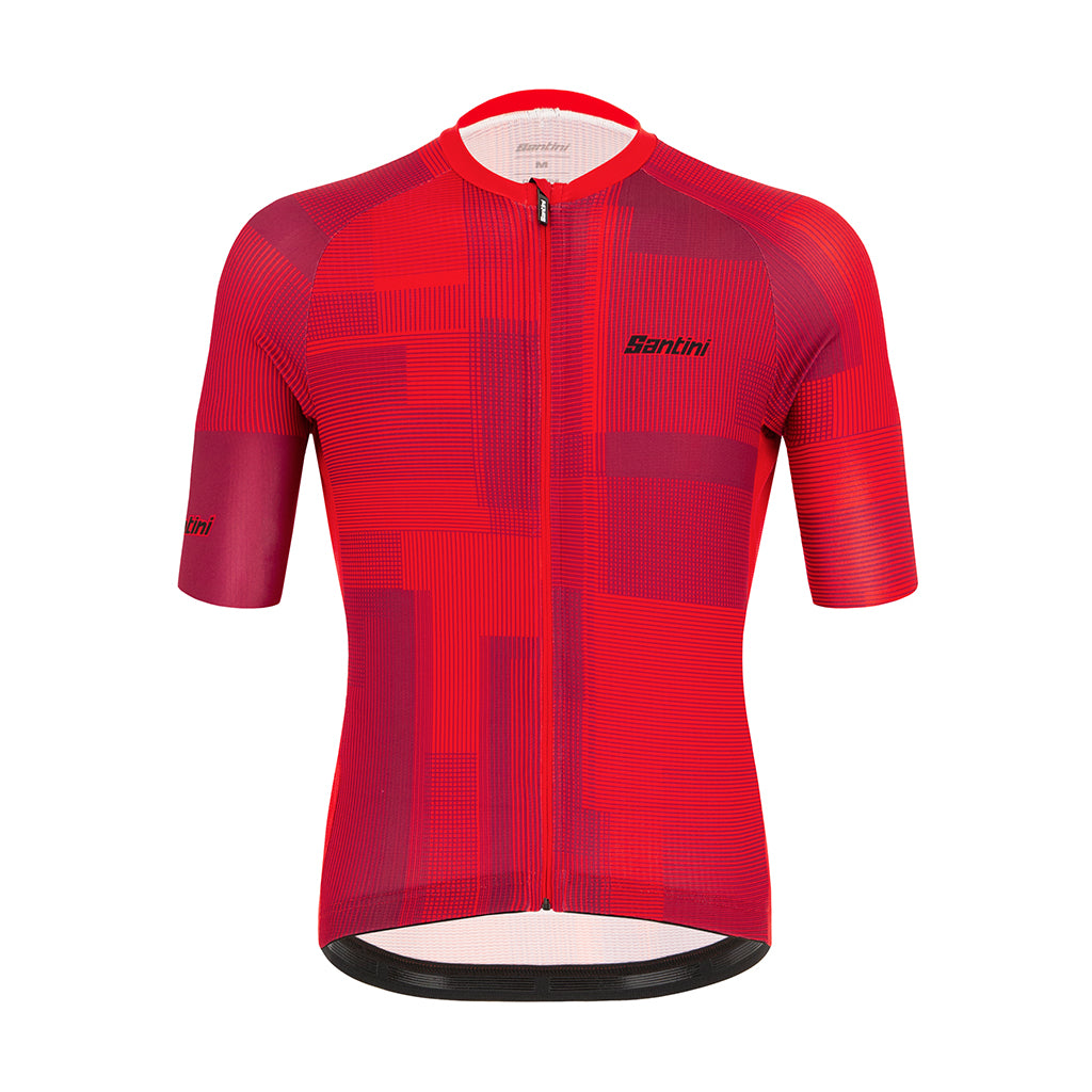 Santini Karma Kinetic Mens Cycling Jersey (Red)