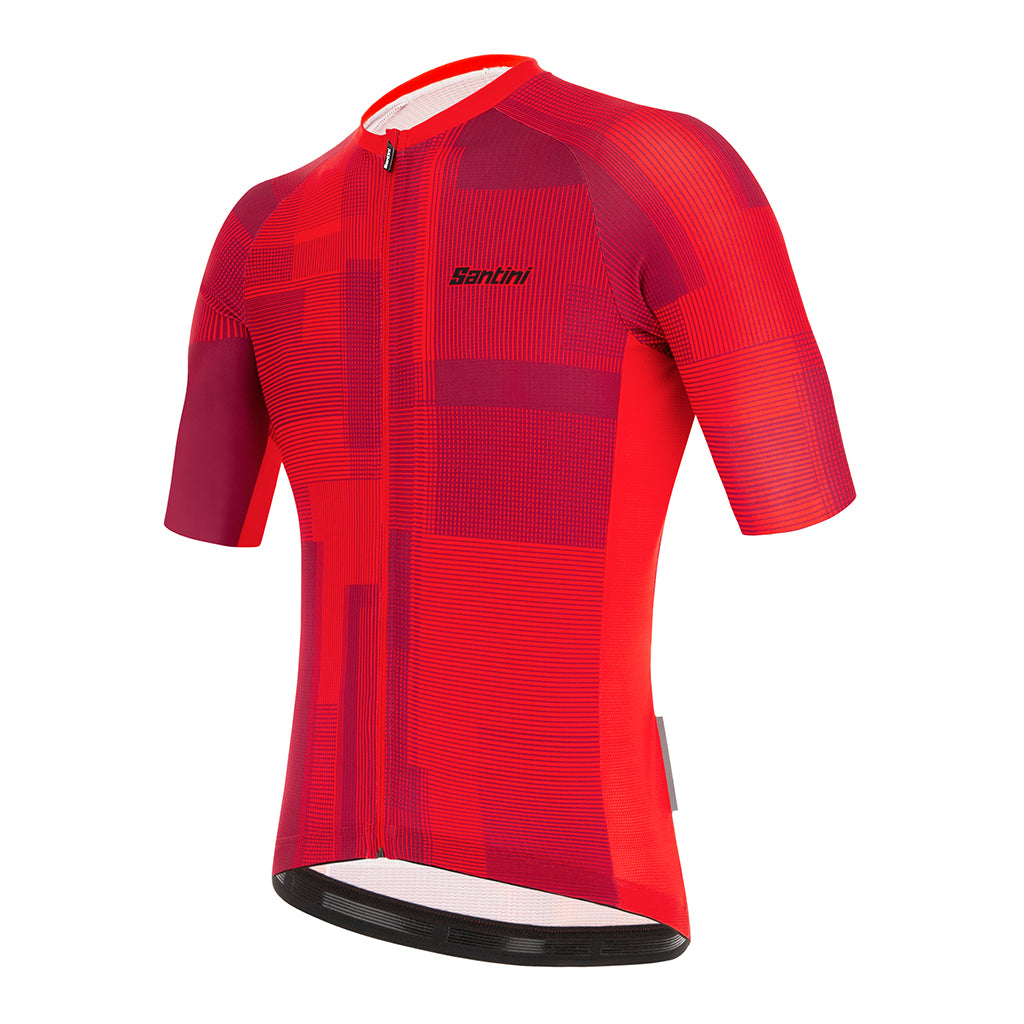 Santini Karma Kinetic Mens Cycling Jersey (Red)