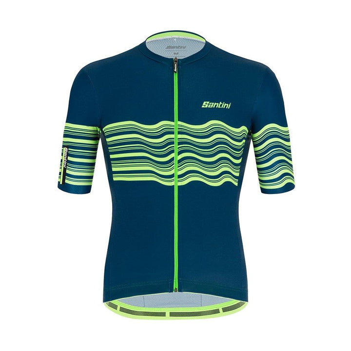 Santini Tono Profilo Mens Cycling Jersey (Fluo Green) - BUMSONTHESADDLE