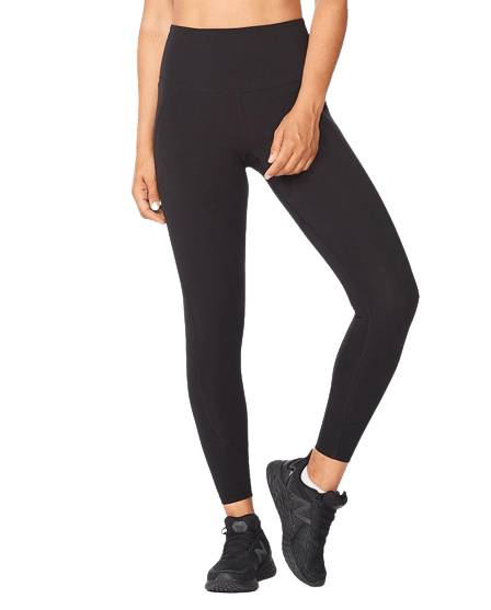 2XU Fitness Hi-Rise Womens Compression Tights (Black/Black) - BUMSONTHESADDLE