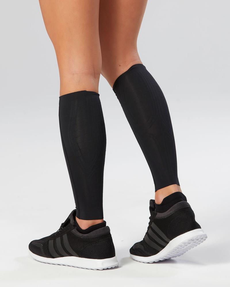 2XU Light Speed Compression Calf Gaurds (Black/Gold) - BUMSONTHESADDLE