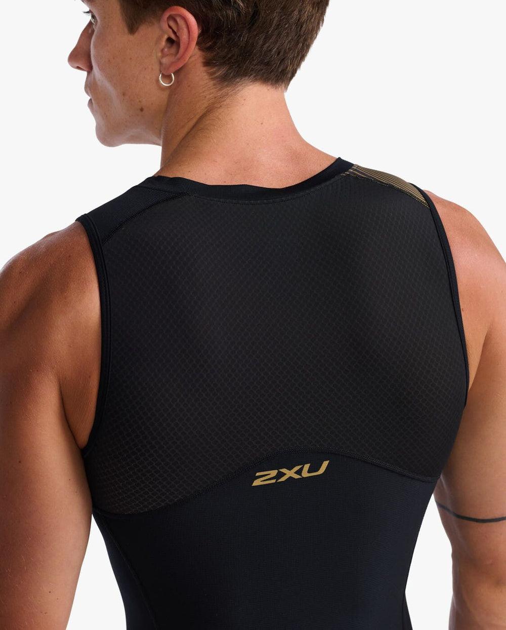 2XU MT6660D Light Speed Front Zip Men's Triathlon Suit (Black/Gold