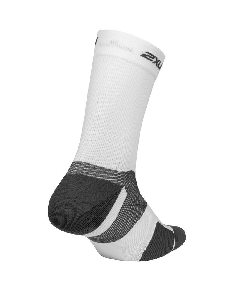 2XU Vectr Cushion Crew Unisex Compression Socks (White/Grey) - BUMSONTHESADDLE