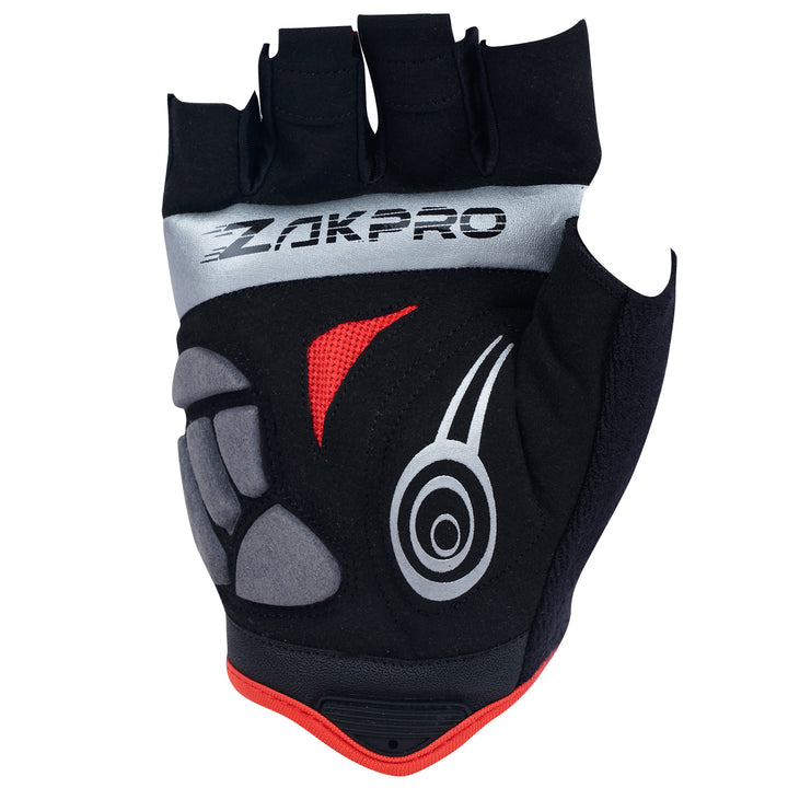 Zakpro Hybrid Mens Cycling Gloves (Red)