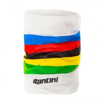 Santini UCI Rainbow Stripes Neck Warmer (White)