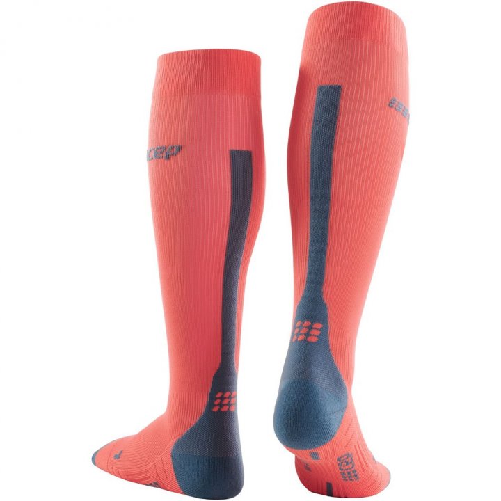 CEP Run 3.0 Tall Womens Compression Socks (Coral/Grey)