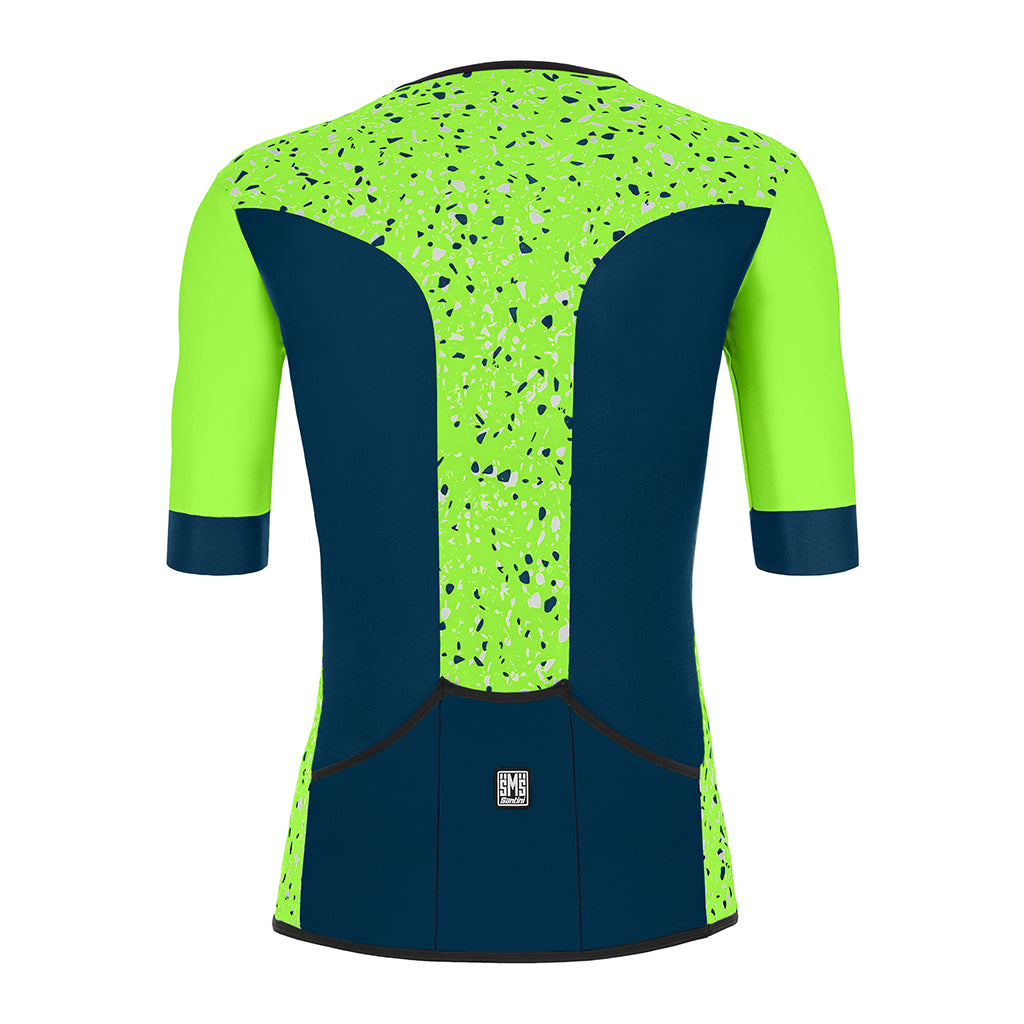 Santini Sleek Pietra Aero Mens Triathlon Jersey (Fluo Green)