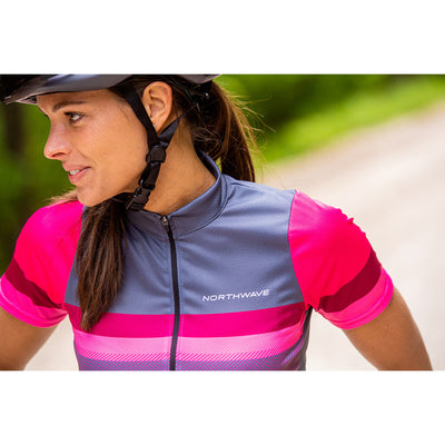 Northwave Origin Womens Cycling Jersey (Gray/Magenta)