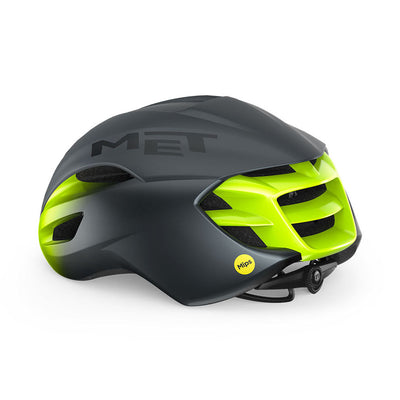MET Manta MIPS Aero Road Cycling Helmet (Gray/Fluo Yellow/Matt Glossy)