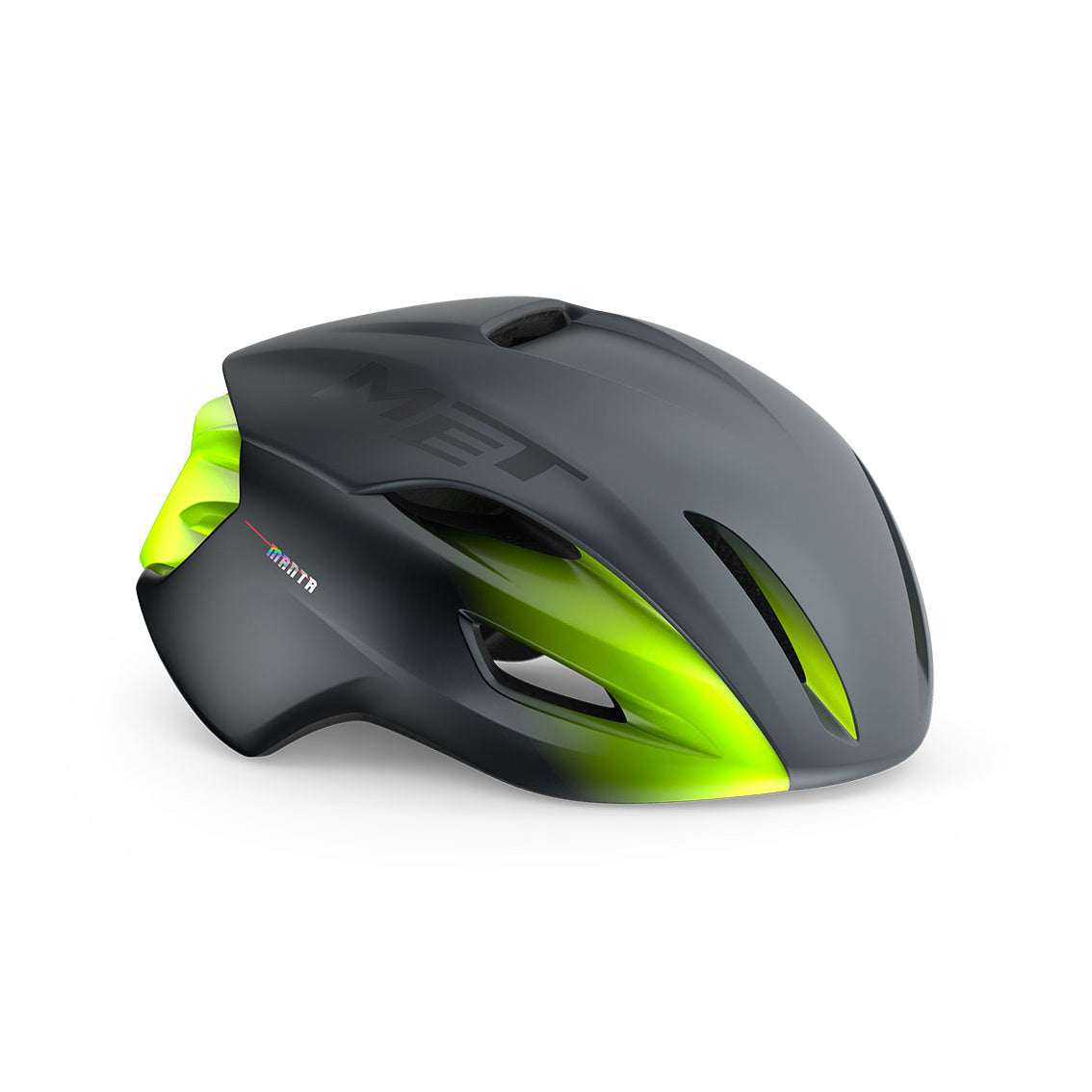 MET Manta MIPS Aero Road Cycling Helmet (Gray/Fluo Yellow/Matt Glossy)