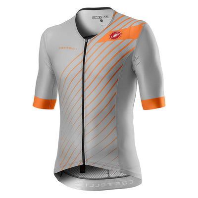 Castelli Free Speed 2 Mens Cycling Jersey (Silver Gray/Brilliant Orange)