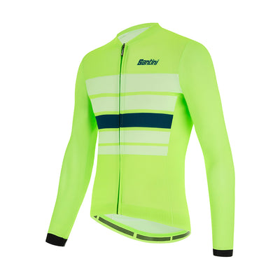 Santini Eco Sleek Bengal Mens Cycling Jersey (Fluo Green)