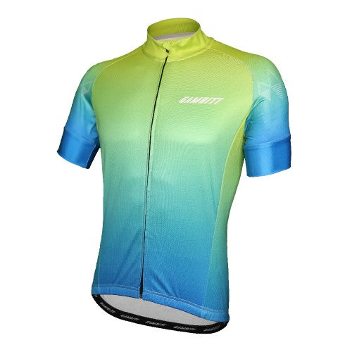 Gambitt Core Mens Cycling Jersey (Yellow Fluo/Blue)
