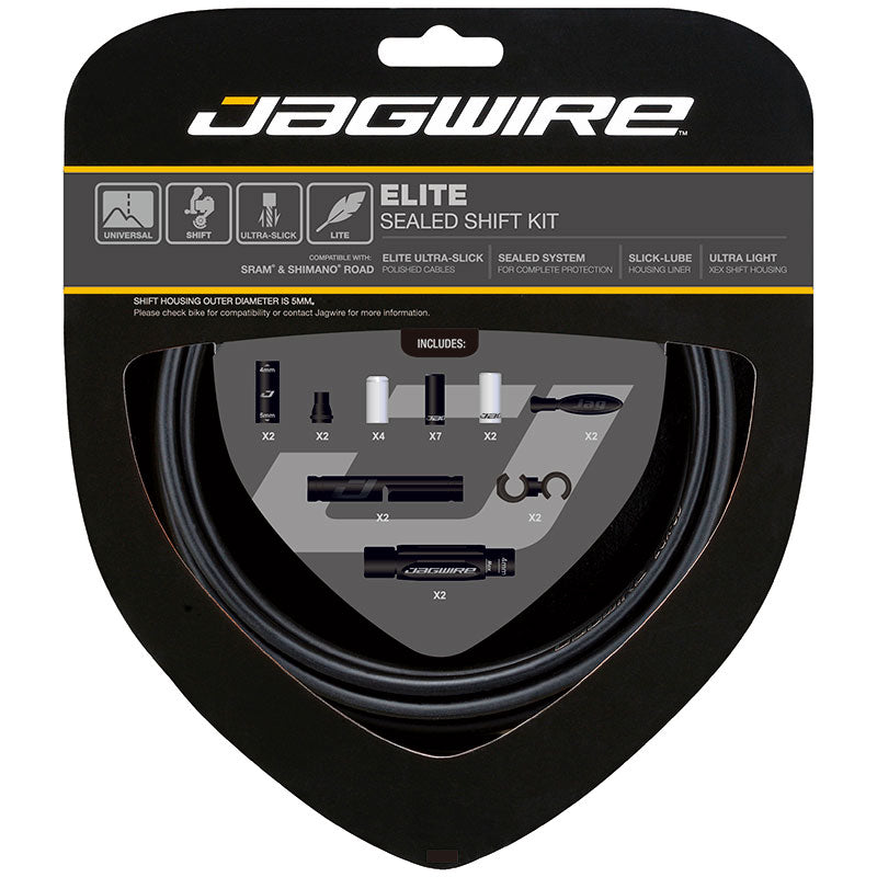 Jagwire 2X Elite Sealed Shift DIY Derailleur Cable Kit (Black)