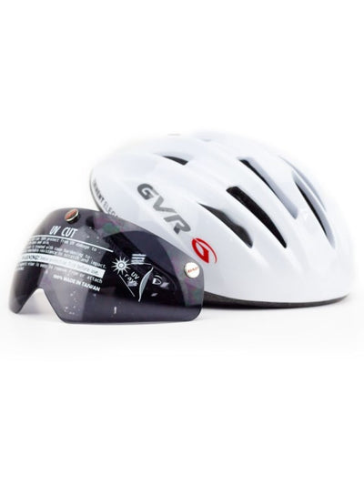 GVR Solid Adult Road Cycling Helmet (White)
