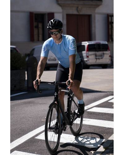 MB Wear UltraLight Smile Mens Cycling Jersey (Light Blue)