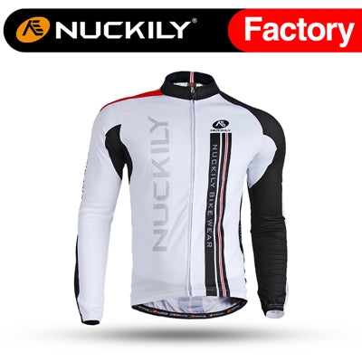 Nuckily CJ117 Mens Cycling Jersey (White/Black)