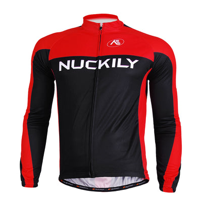 Nuckily CJ133 Mens Cycling Jersey (Red/Black)