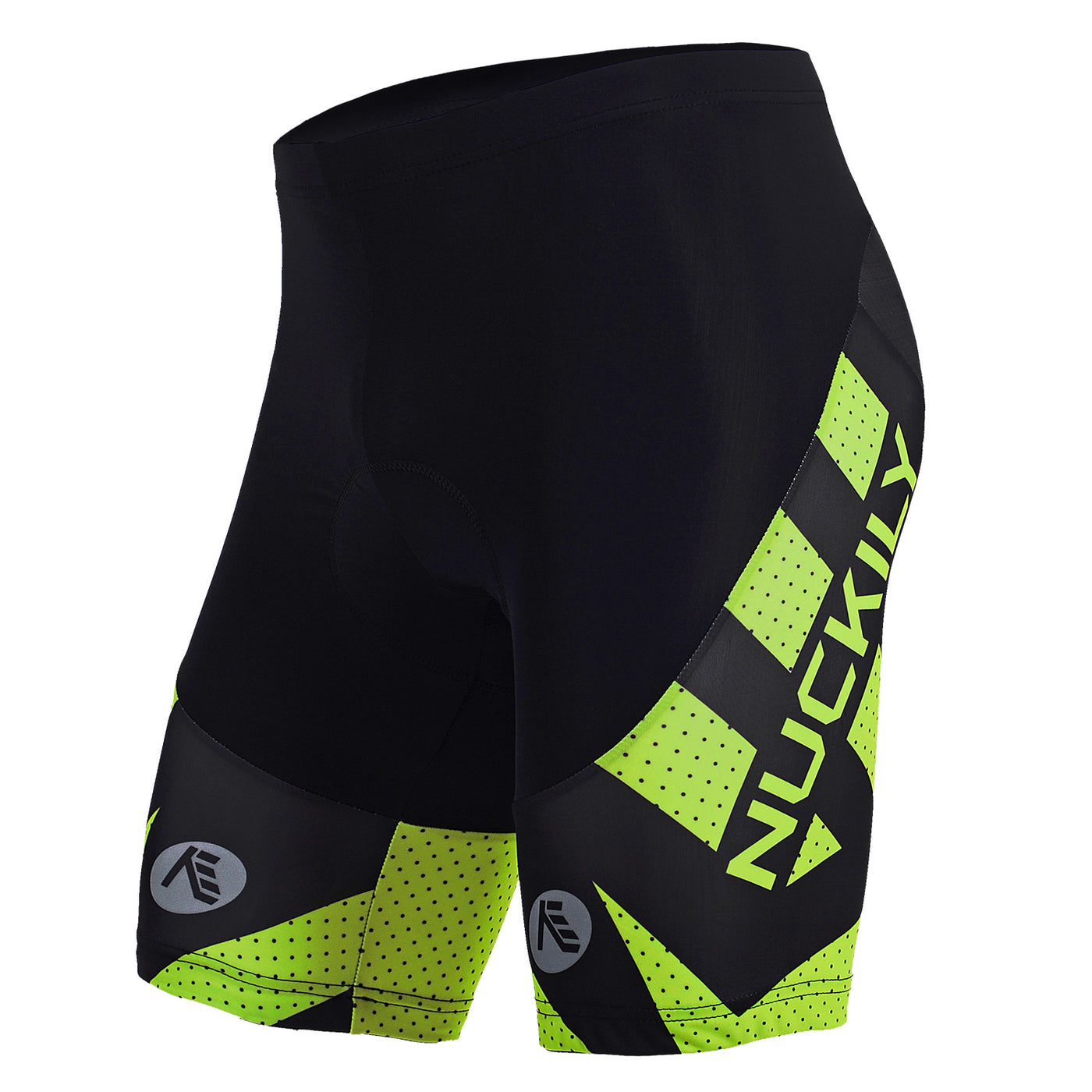 Nuckily MB005 Mens Cycling Shorts (Black/Green)