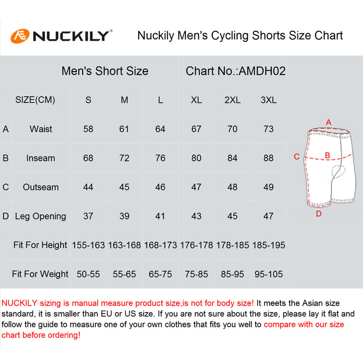 Nuckily MB025 Mens Cycling Shorts (Blue)