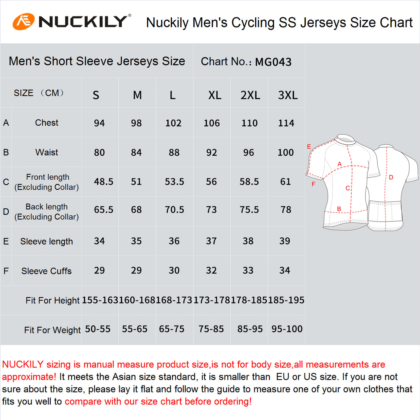 Nuckily MG043 Mens Cycling Jersey (Black)