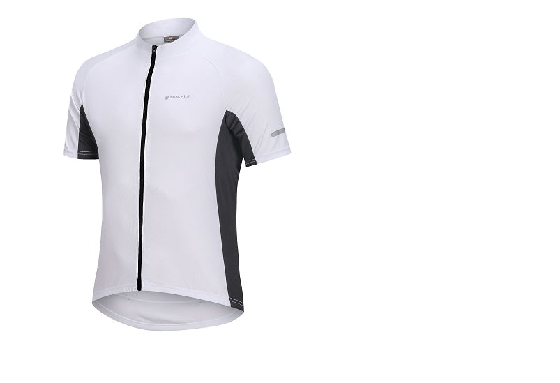Nuckily MG043 Mens Cycling Jersey (White)