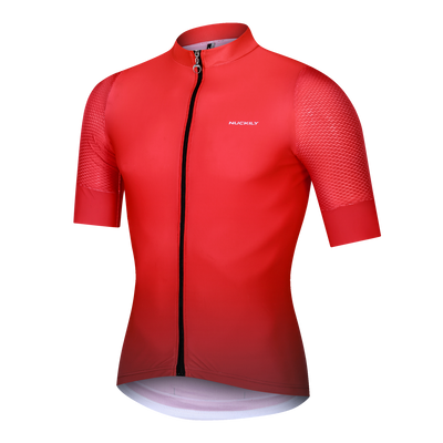 Nuckily MG054 SS Mens Cycling Jersey (White/Black/Red)