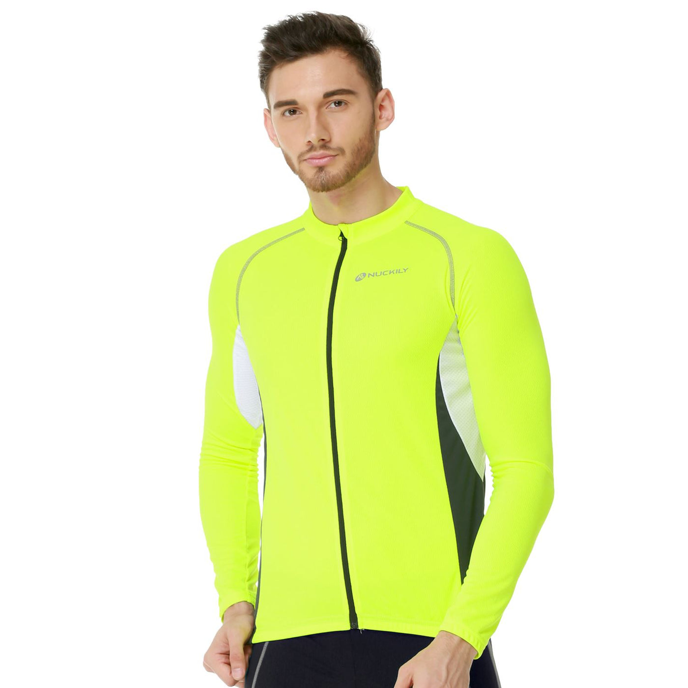 Nuckily MH008 Mens Cycling Jersey (Neon Green)