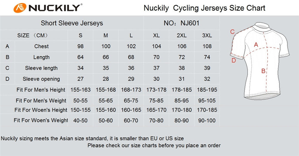 Nuckily NJ601 Mens Cycling Jersey (Blue)