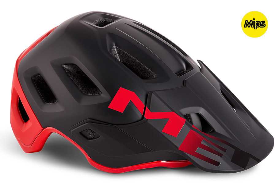 MET Roam MIPS CE MTB Cycling Helmet (Black Red/Matt Gloss)