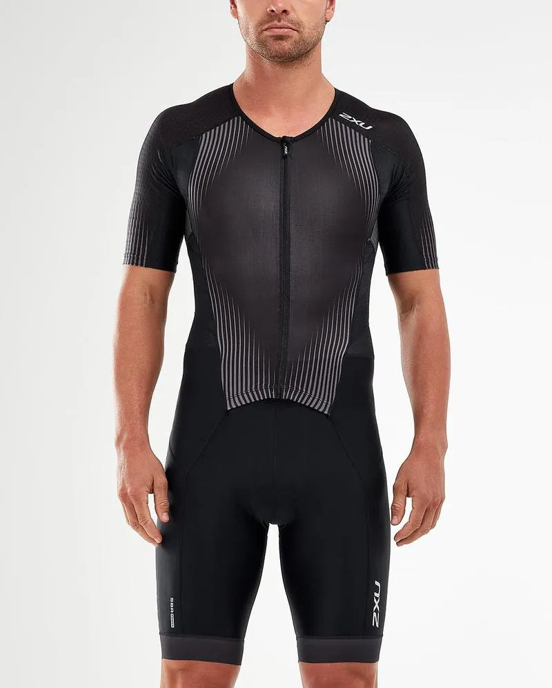 2XU Perform Full Zip Sleeved Men's Triathlon Suit (Black/Shadow)