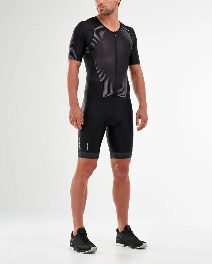 2XU Perform Full Zip Sleeved Men's Triathlon Suit (Black/Shadow)