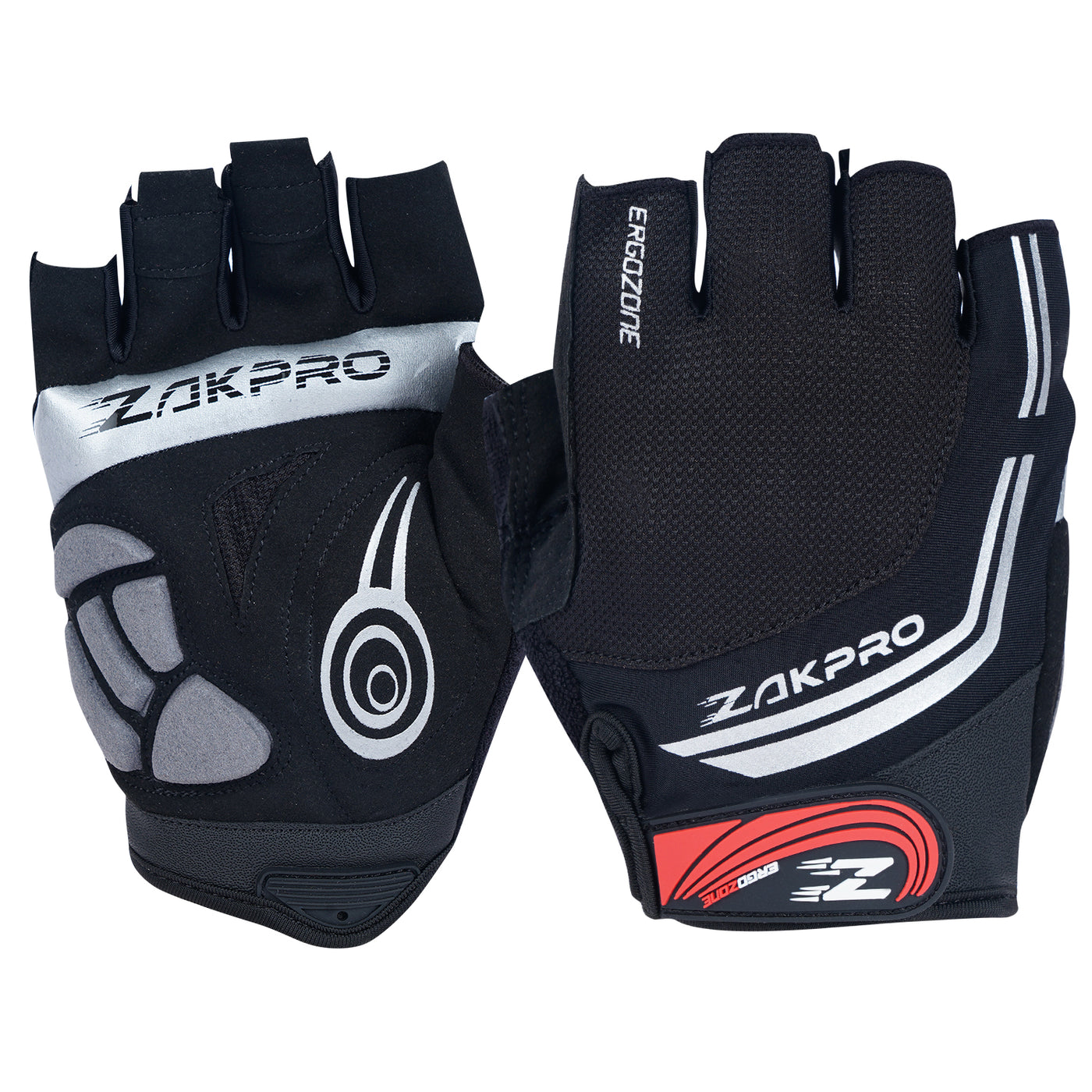 Zakpro Hybrid Mens Cycling Gloves (Black)